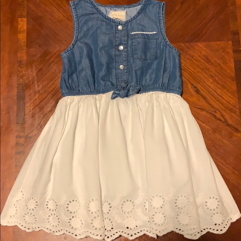 Btween girl’s 4T denim/white cotton dress